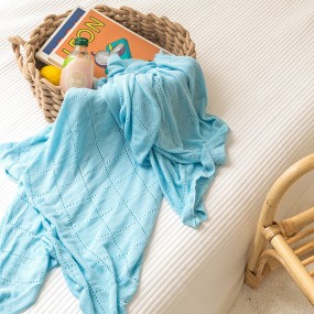 100% Organic Bamboo Soft Home Sofa Throw Bed Blankets Baby Knitted Blanket