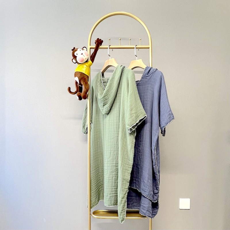 Liahren Bamboo Muslin Hooded Poncho for Men Women  Ultra Soft  Lightweight Quick Dry Adult Beach/Pool/Surf Poncho Towel Cover-up