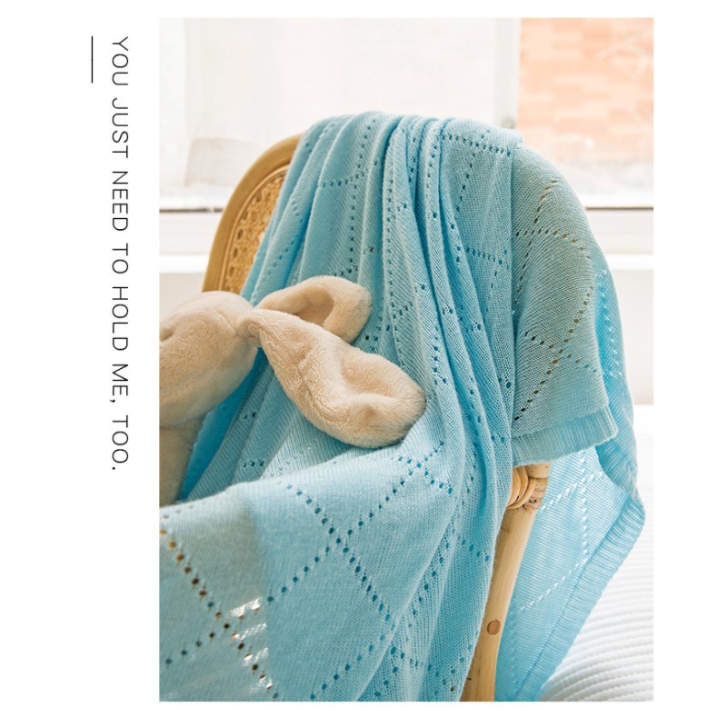 100% Organic Bamboo Soft Home Sofa Throw Bed Blankets Baby Knitted Blanket