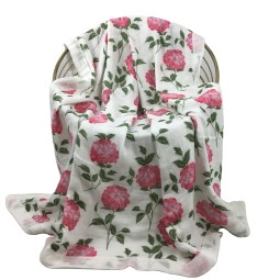 Thick 6 Layers Swaddle Blanket Print Large Size 120*120cm 70% Organic Bamboo 30%cotton  Muslin Swaddle Blanket