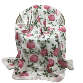 Thick 6 Layers Swaddle Blanket Print Large Size 120*120cm 70% Organic Bamboo 30%cotton  Muslin Swaddle Blanket