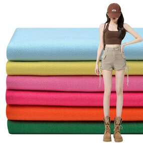 65% Organic Cotton22%Polyester 10%bamboo 3%Spandex Plain Fabric 210GSM High Elasticity Card Breaking Plain Fabric for Pants