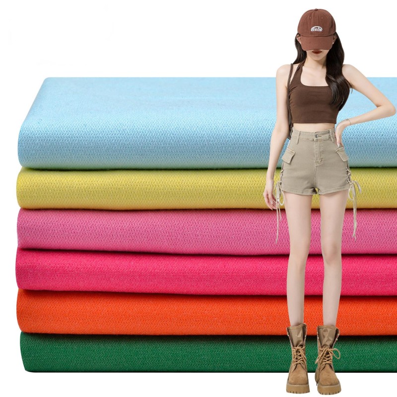 65% Organic Cotton22%Polyester 10%bamboo 3%Spandex Plain Fabric 210GSM High Elasticity Card Breaking Plain Fabric for Pants