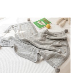 High Quality 100% Organic Cotton Soft Children Home Sofa Bed Blankets Baby Knitted Blanket