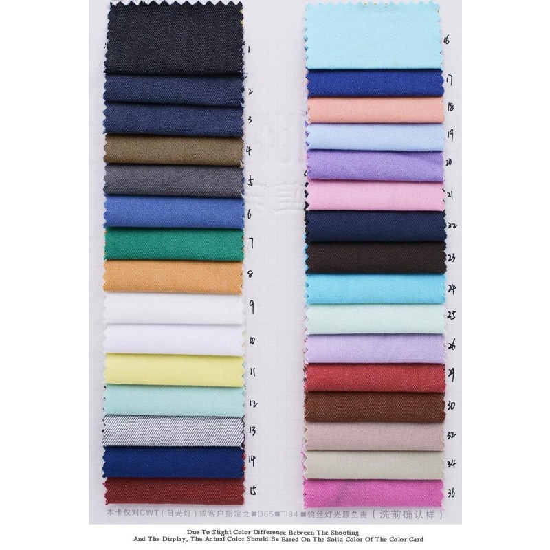 65% Organic Cotton 30% Polyester 5% Spandex 200gsm Stretch Twill  Denim-Style Soft Fabric for Jackets & Workwear