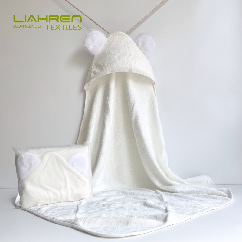 Best Sale 500GSM Thick Hooded Baby Towel Comfortable Bamboo Bath Towel Fluffy Big Ear Design Bamboo Hooded Towel for Newborn