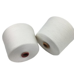 100% Organic Bamboo Fiber Soft Breathable Compact Ring Spun Natural White Woven Knitted Yarns Recycled Raw Pattern