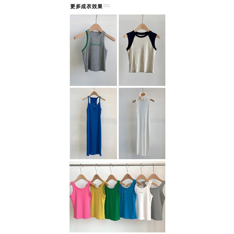 46%Bamboo46%Organic Cotton 8%Spandex 40s 240GSM Bamboo Fabric 2*2 Rib Stretchy  Fabric for Summer Tank Tops and Loungewear