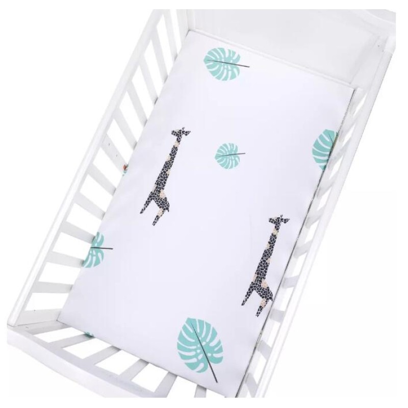 High Quality Customized Bamboo Cotton Muslin Crib Sheet 70%Bamboo 30%Cotton Cartoon Muslin Baby Bed Fabric Cot Crib Sheet