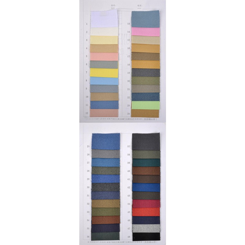 65% Organic Cotton33%Polyester2%Spandex Twill Fabric 180GSM Soft Organic Cotton Double Line Look Stretch Twill Fabric for Pants