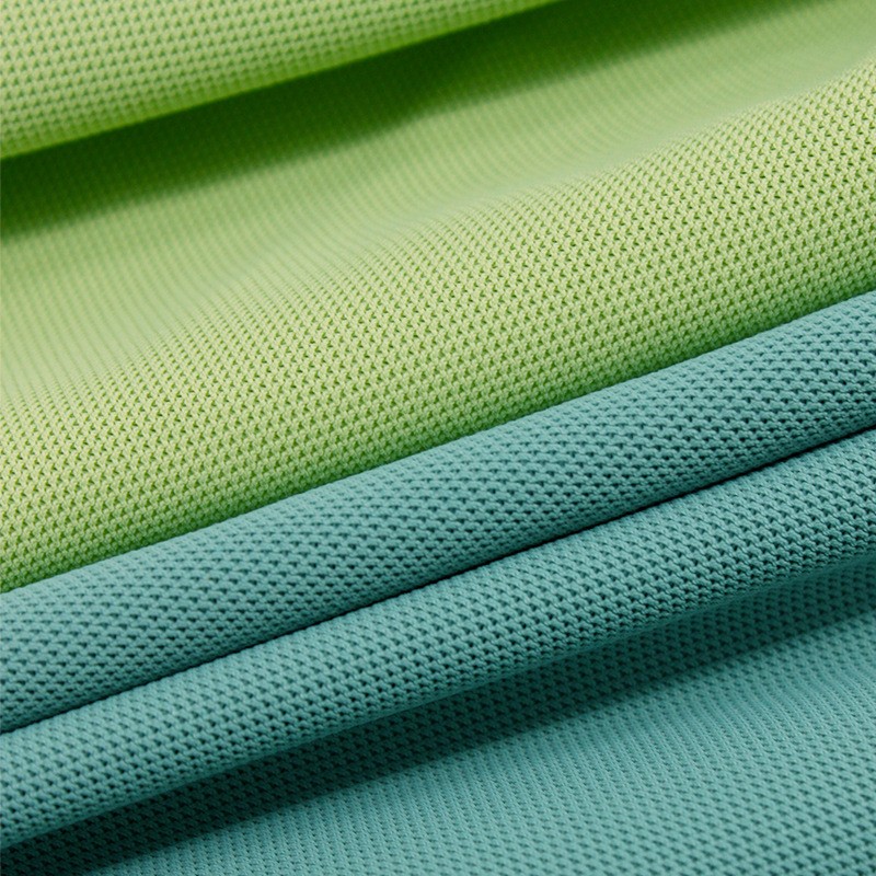 Stock 89% Nylon 11% Spandex 160gsm Quick Drying Sports Fabric Knit Pique Mesh Fabric Casual Golf T-shirt Fabric