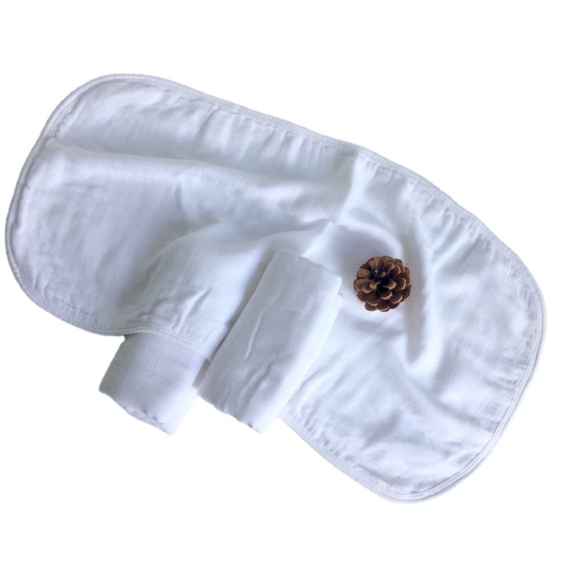 High Quality Organic Bamboo Cotton Muslin Baby Burp Cloth Super Soft Colored Muslin Babies Bibs