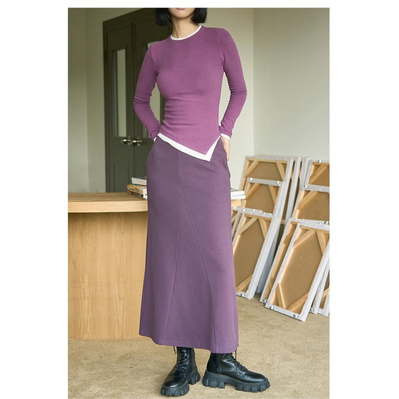 Merino Mixed Bamboo Cotton Acrylic Spandex Fabric 260gsm Soft Warm Brushed Rib Fabric for Long Sleeved Knitted Sweater Fabrics