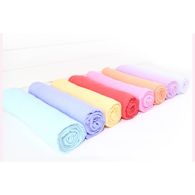 Hot Sales Breathable Muslin Baby Blanket Colored Newborn Baby Bamboo Muslin Swaddle Wrap Blanket