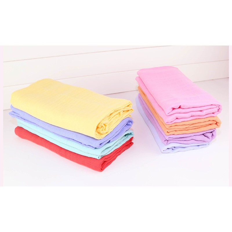 Hot Sales Breathable Muslin Baby Blanket Colored Newborn Baby Bamboo Muslin Swaddle Wrap Blanket