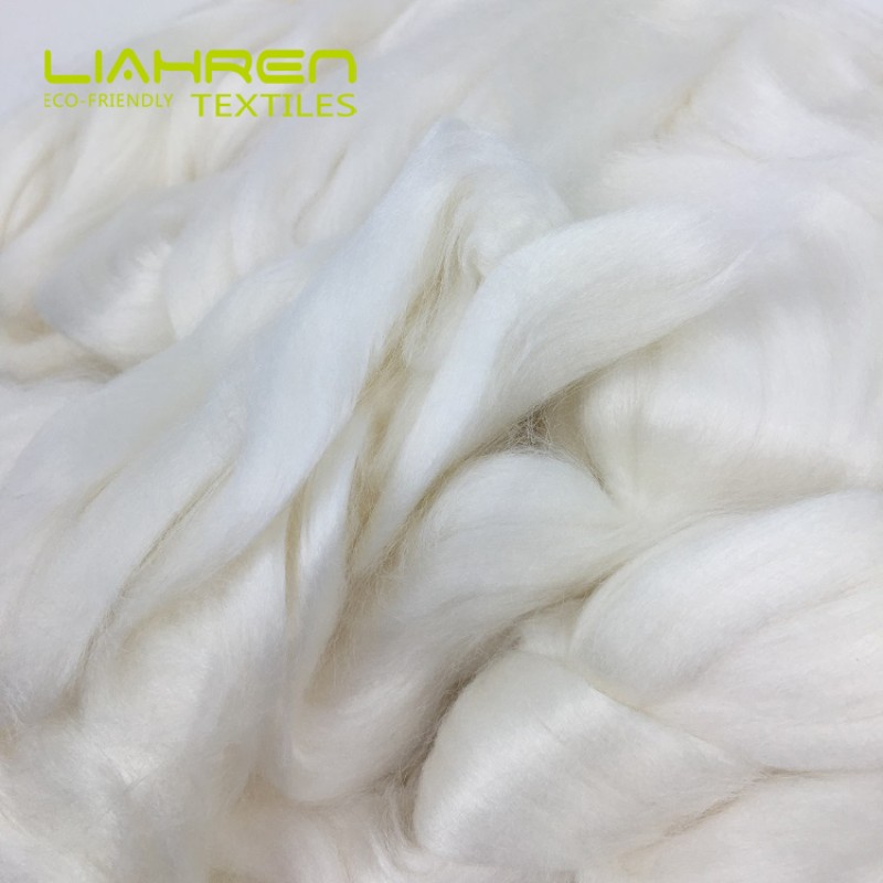 Organic Long Bamboo Fiber Top Combed Sliver 3D*88MM for Woolen Spinning China Liahren Factory