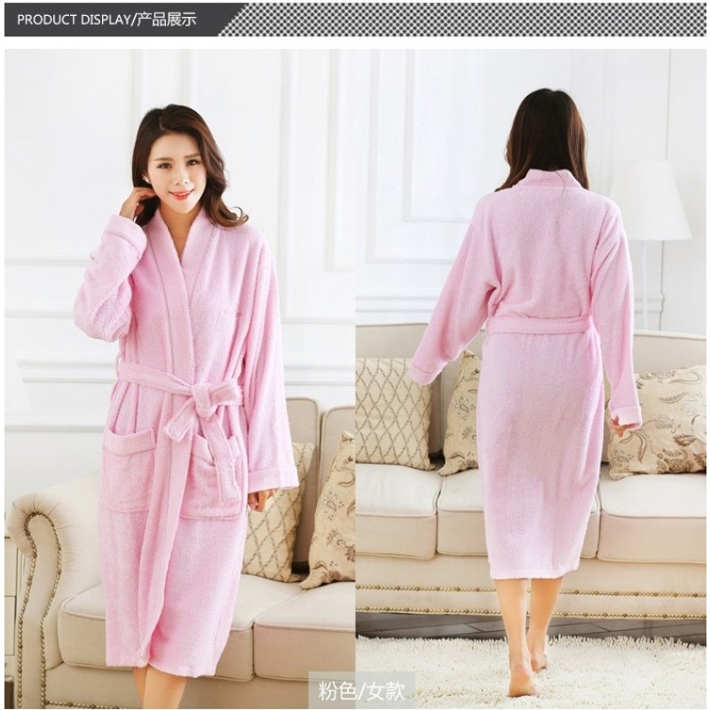 High Quality Luxurious Soft Men and Woman Sleepwear Organic Bamboo Bathrobe Long Absorbent Terry Bath Robe for Woman