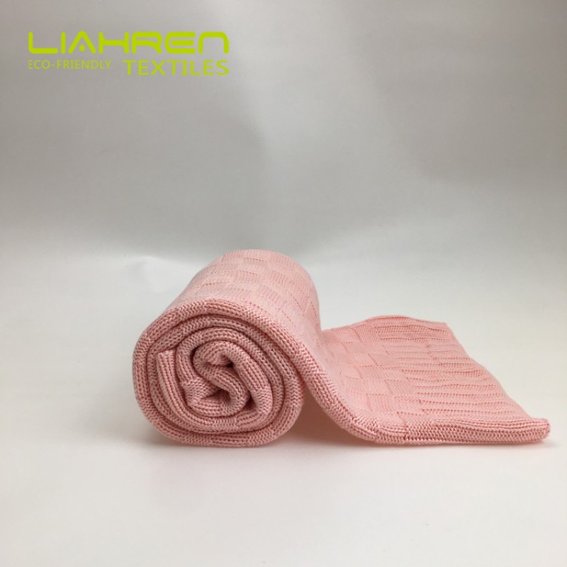 Baby Nap Knitted Girls Blanket High Quality Soft Organic 100% Bamboo Square Plain Solid Baby Blanket & Swaddling 100%bamboo