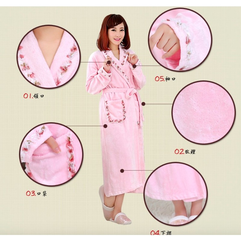 Super Soft Absorbent High Quality Luxury Custom Logo Women Bath Robe Hotel Premium Double Terry Hooded Bathrobe