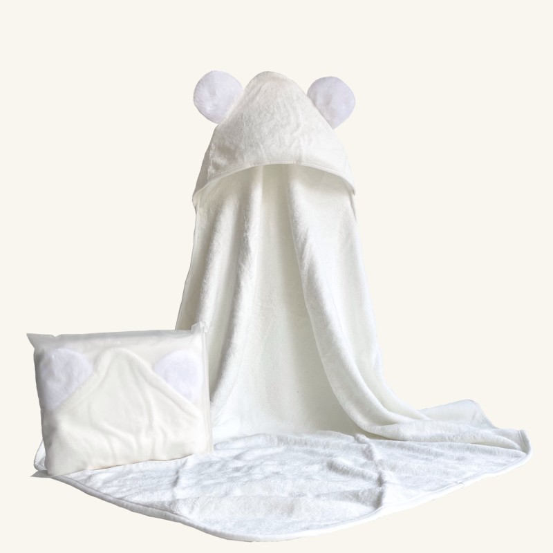 Best Sale 500GSM Thick Hooded Baby Towel Comfortable Bamboo Bath Towel Fluffy Big Ear Design Bamboo Hooded Towel for Newborn