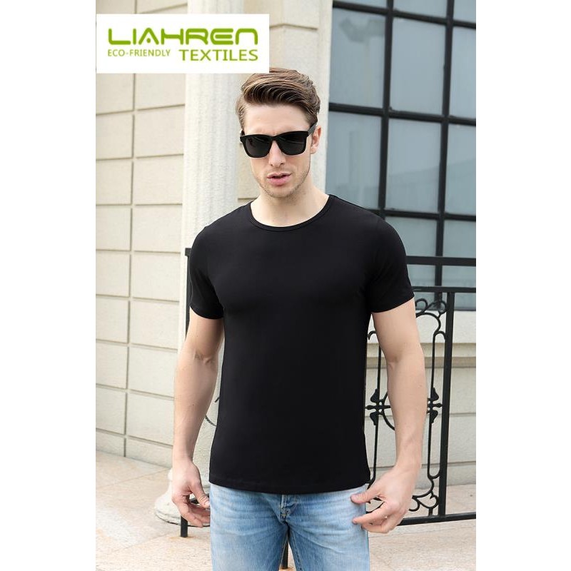 Luxury Bamboo Fiber T-shirt Super Soft 95% Bamboo 5%Spandex Organic Bamboo Men T Shirt O-Neck Men T Shirt