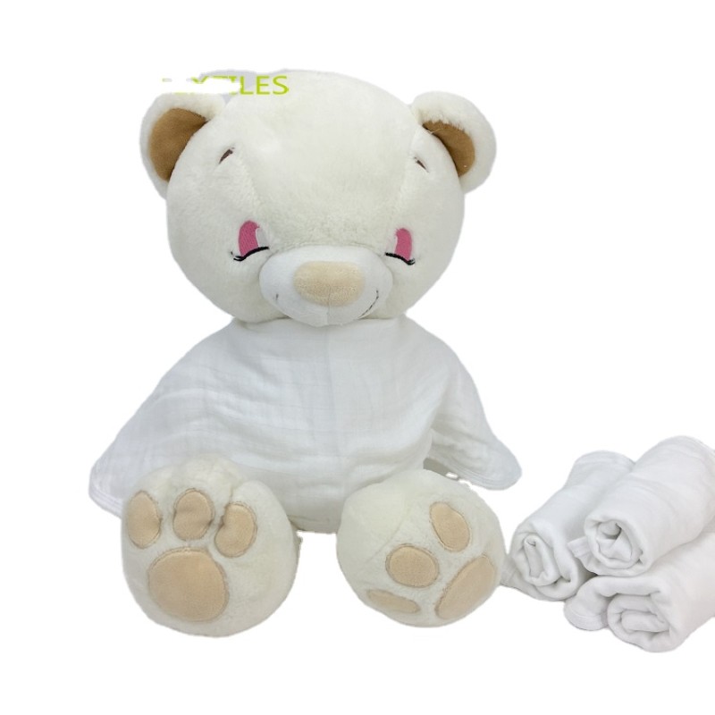 High Quality Organic Bamboo Cotton Muslin Baby Burp Cloth Super Soft Colored Muslin Babies Bibs