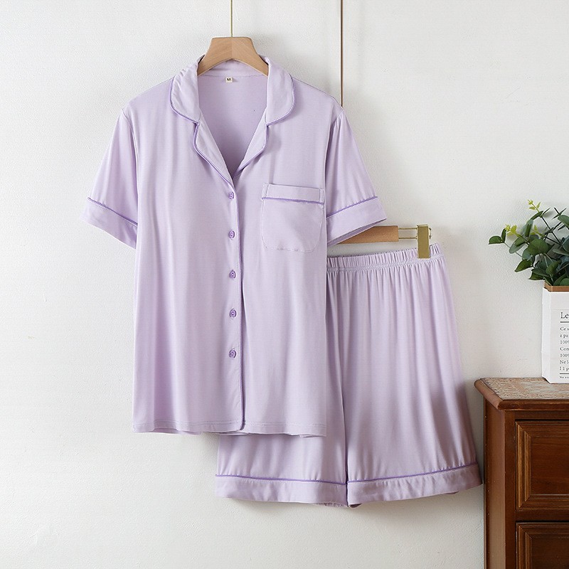 In Stock Luxury Ladies 93%Bamboo 7%Spandex Loungewear Sets Customize Women Sleepwear Set Women's Pajamas Set