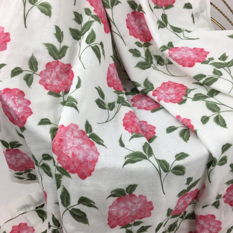 Thick 6 Layers Swaddle Blanket Print Large Size 120*120cm 70% Organic Bamboo 30%cotton  Muslin Swaddle Blanket