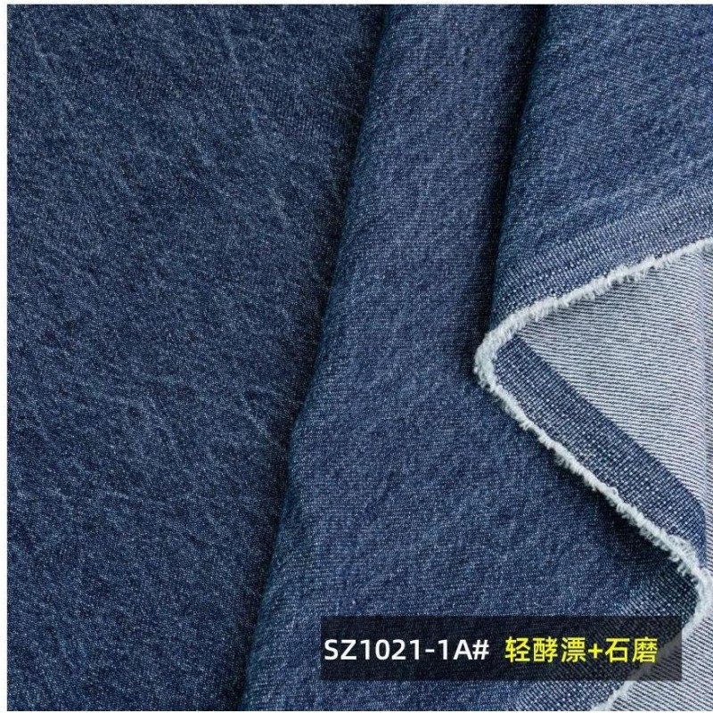 100%cotton 420gsm/12.4oz 180cm Ultra Soft Marble Pattern Cotton Twill Denim Fabric for Coat and Pants