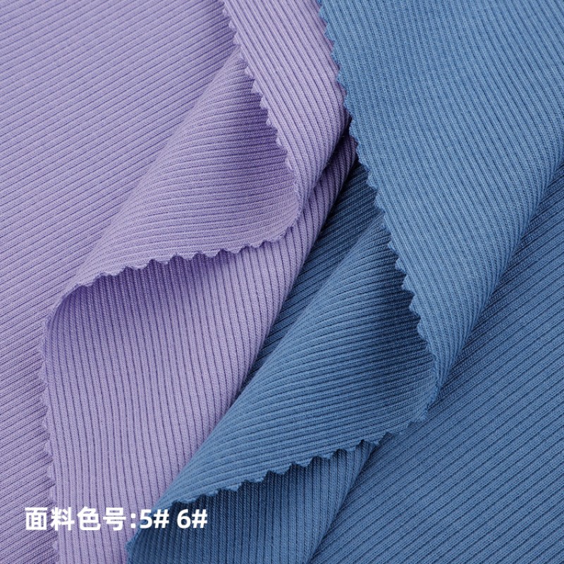 46%Bamboo46%Organic Cotton 8%Spandex 40s 240GSM Bamboo Fabric 2*2 Rib Stretchy  Fabric for Summer Tank Tops and Loungewear