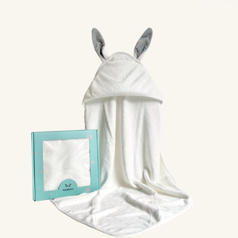 Bamboo Hooded Towel Baby Bath Towel  Large Size 90*90cm Rabbit Ear Bunny Design Thick Soft Absorbent Bath Kids Towels