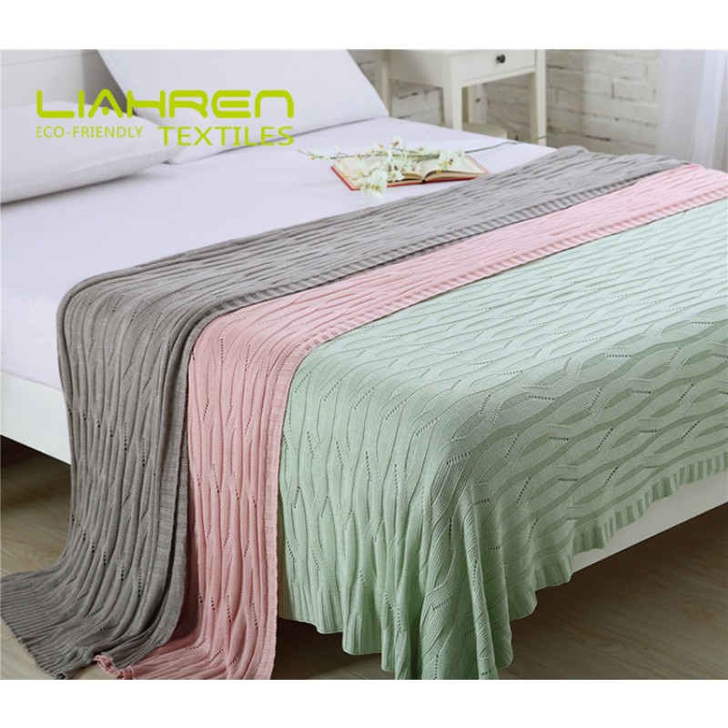 Super Soft 100% Bamboo Blanket Knitted Baby Blanket High Quality Bamboo Knit Throw Blanket