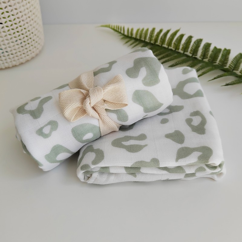 4 Layers 57*57cm Organic Bamboo Bamboo Baby Muslin Blanket Reactive Print Muslin Pad