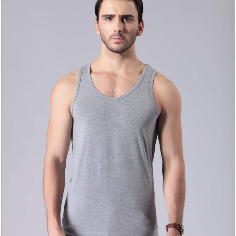 Super Soft 95%Bamboo 5%spandex Men Tank Top  Summer Sports Vest Men Waistcoat Singlet Fashion Sleeveless Garment