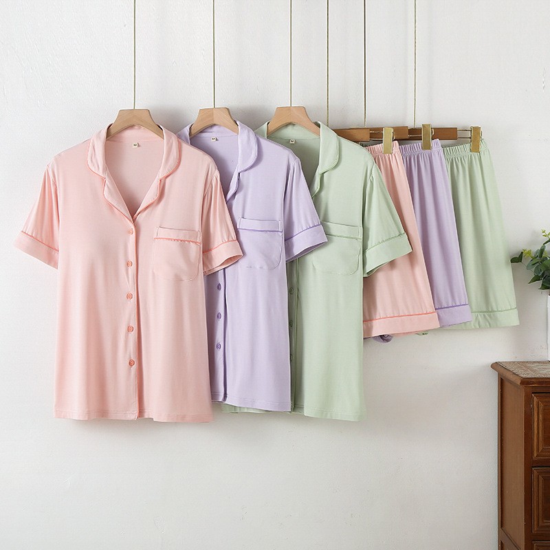 In Stock Luxury Ladies 93%Bamboo 7%Spandex Loungewear Sets Customize Women Sleepwear Set Women's Pajamas Set