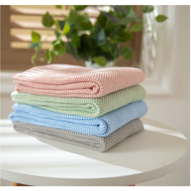 High Quality Knitted Blanket Factory Babies Bedding Bamboo Baby Blanket 80*100cm 100%Bamboo Super Soft Knit Baby Blankets