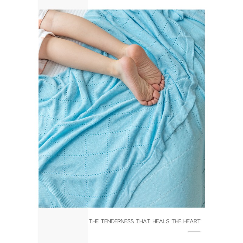 100% Organic Bamboo Soft Home Sofa Throw Bed Blankets Baby Knitted Blanket