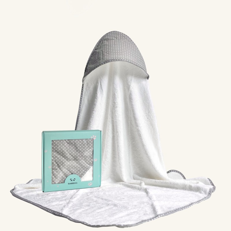 Organic Bamboo Bath Hooded Towel Soft Large Thick 500GSM 90x90CM Bamboo Hooded Towel for Infant New Born Baby Kids