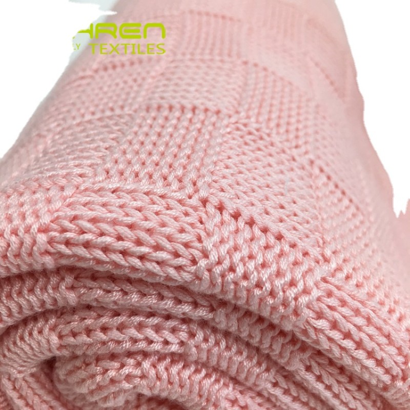 Baby Nap Knitted Girls Blanket High Quality Soft Organic 100% Bamboo Square Plain Solid Baby Blanket & Swaddling 100%bamboo