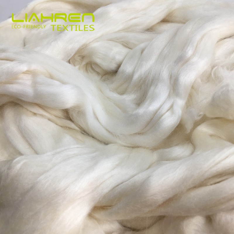 Organic Long Bamboo Fiber Top Combed Sliver 3D*88MM for Woolen Spinning China Liahren Factory