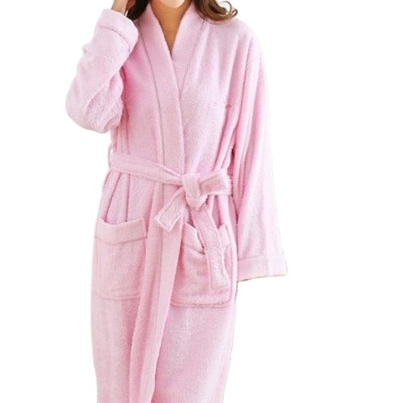 High Quality Luxurious Soft Men and Woman Sleepwear Organic Bamboo Bathrobe Long Absorbent Terry Bath Robe for Woman