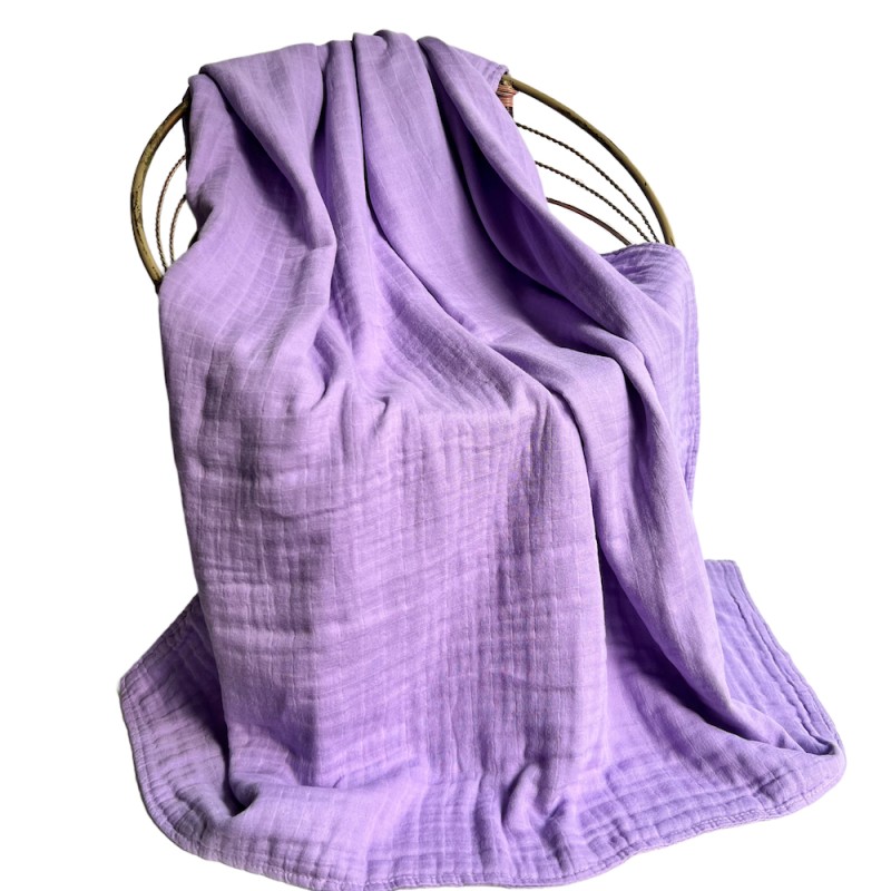 Best Selling Thick 6 Layers Organic Bamboo Muslin Baby Blanket 120*120cm 70%Bamboo 30%Cotton Colored Muslin Baby Swaddle Blanket