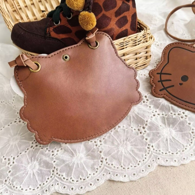 Crossbody Bag Factory - Cute Brown PU Leather Cat