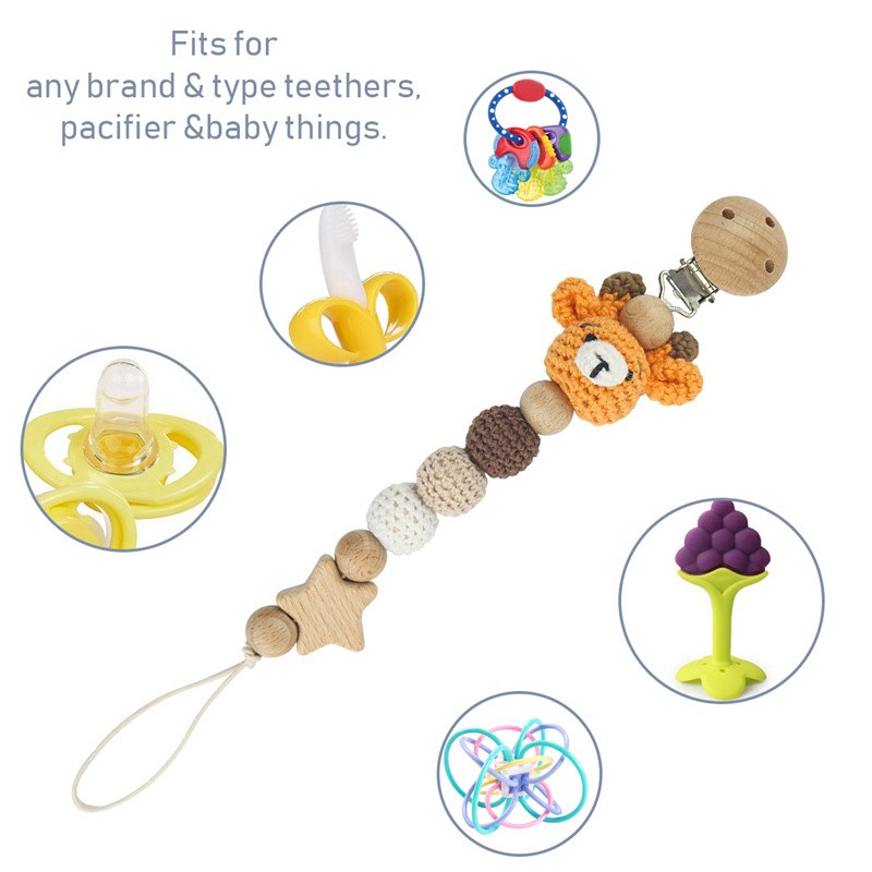 Teether Clip Supplier - Cute Crochet Animal Chewable