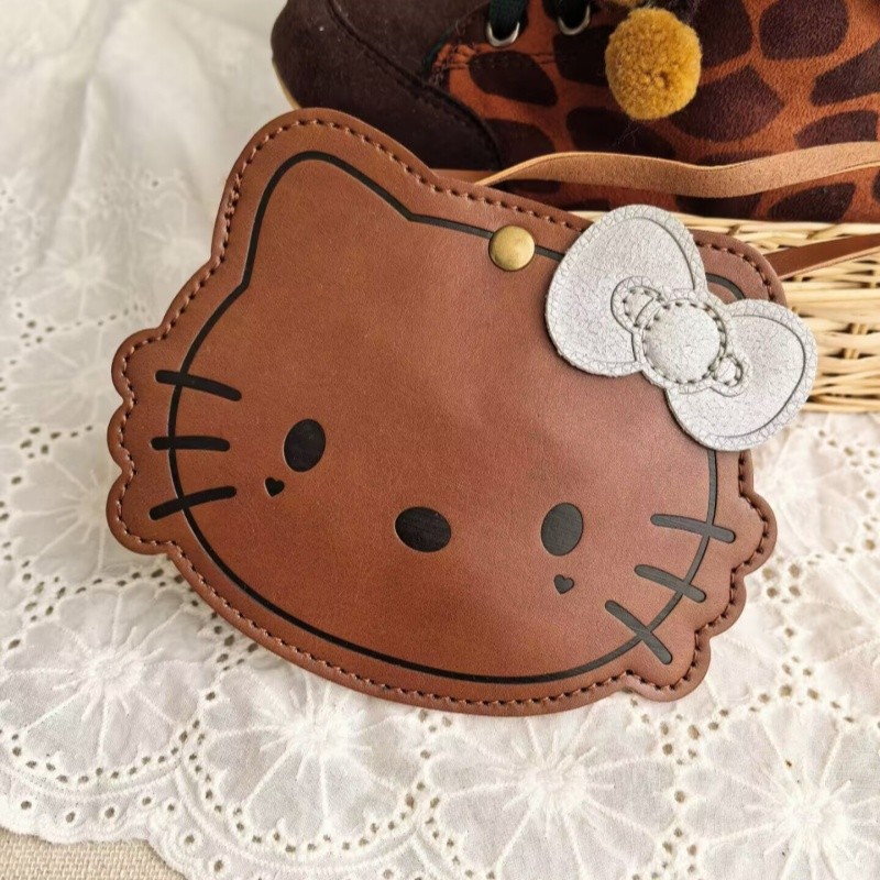 Crossbody Bag Factory - Cute Brown PU Leather Cat