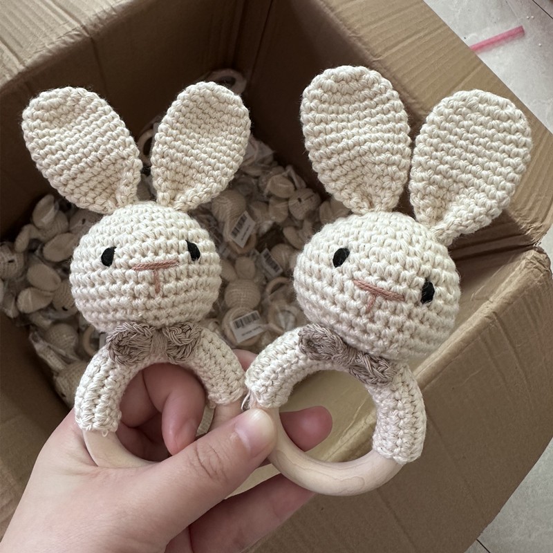 Baby Rattle Supplier - Cute Handmade Giraffe Rabbit
