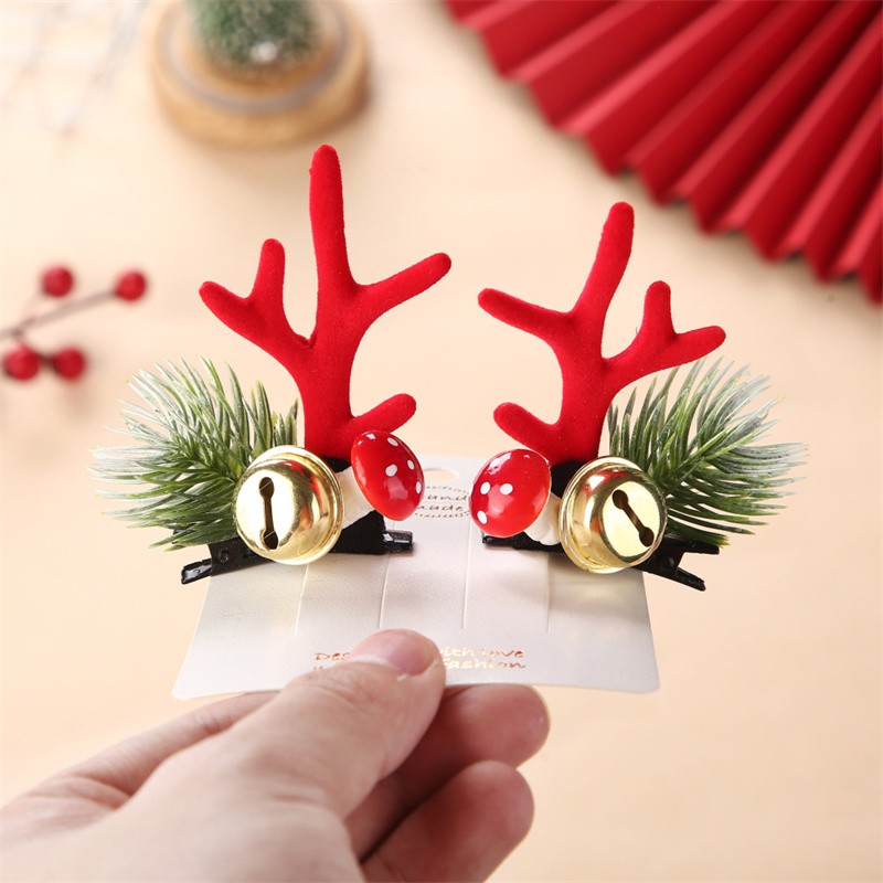 Hair Clip Factory - Christmas Reindeer Antler Bells