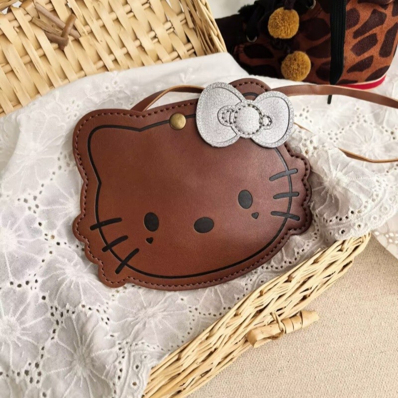 Crossbody Bag Factory - Cute Brown PU Leather Cat