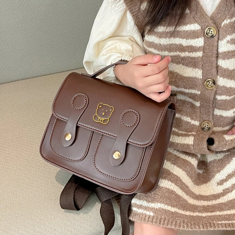 Children Backpack Factory - Vintage PU Cartoon Bear