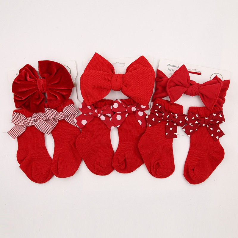 Baby Headband Set Manufacturer - Christmas Gift Dot Plaid